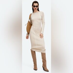 H&M RIB-KNIT BODYCON DRESS WITH LOW-CUT BACK SIZE XS